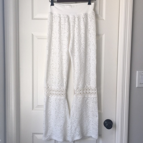 Solitaire Other - White Open Weave Pant - Swim Cover up